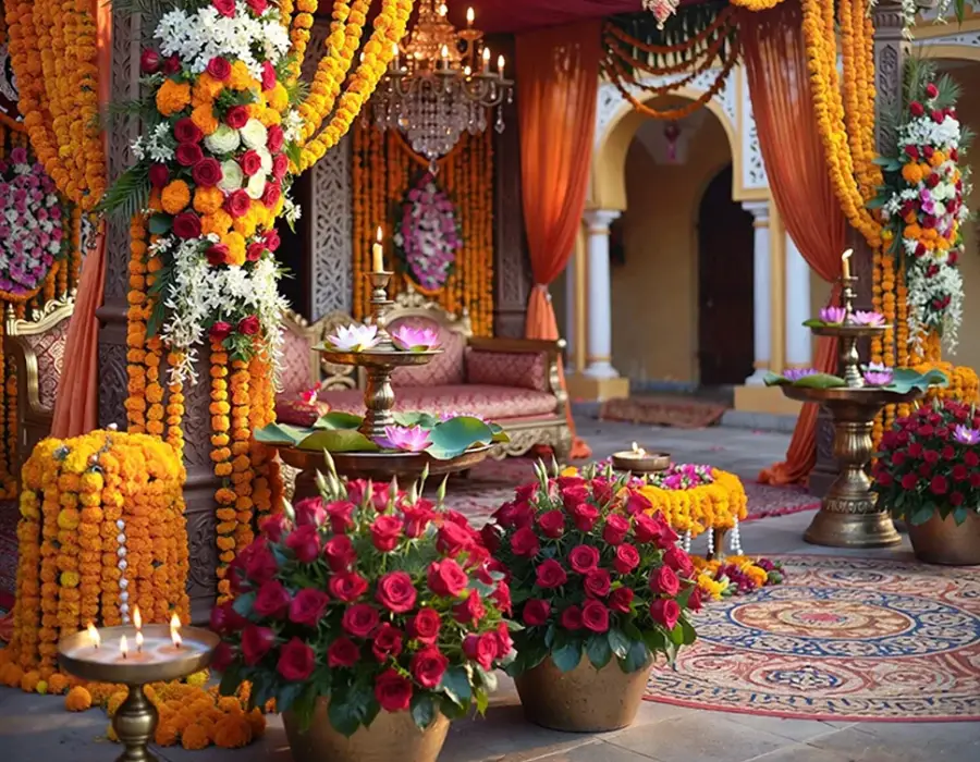 Hamd Flower Decoration team at work in Kolkata