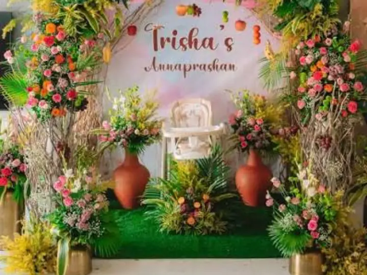 Annaprashan & Rice Ceremony Decoration in Kolkata by Hamd Flower Decoration in Kasba, Kolkata