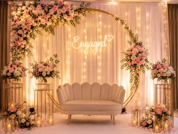 Engagement & Ring Ceremony Decoration in Kolkata by Hamd Flower Decoration in Kasba, Kolkata