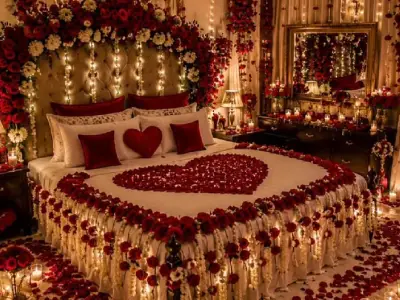 First Night Room Decoration by Hamd Flower Decoration in Kolkata