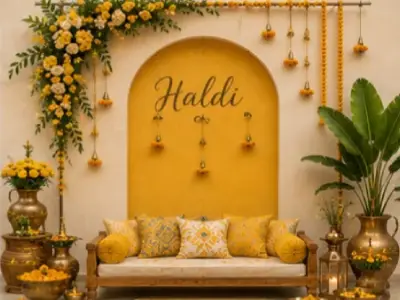 Haldi Decoration by Hamd Flower Decoration in Kolkata