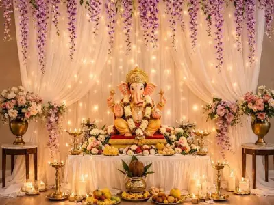 Puja Decoration by Hamd Flower Decoration in Kolkata