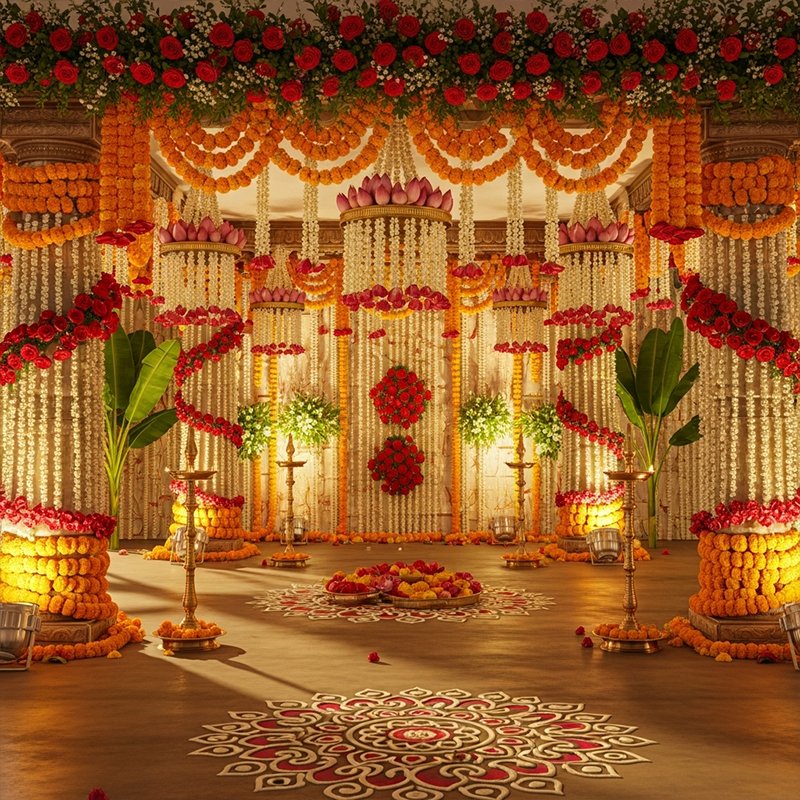 Elegant flower decoration in Kolkata by Hamd Flower Decoration