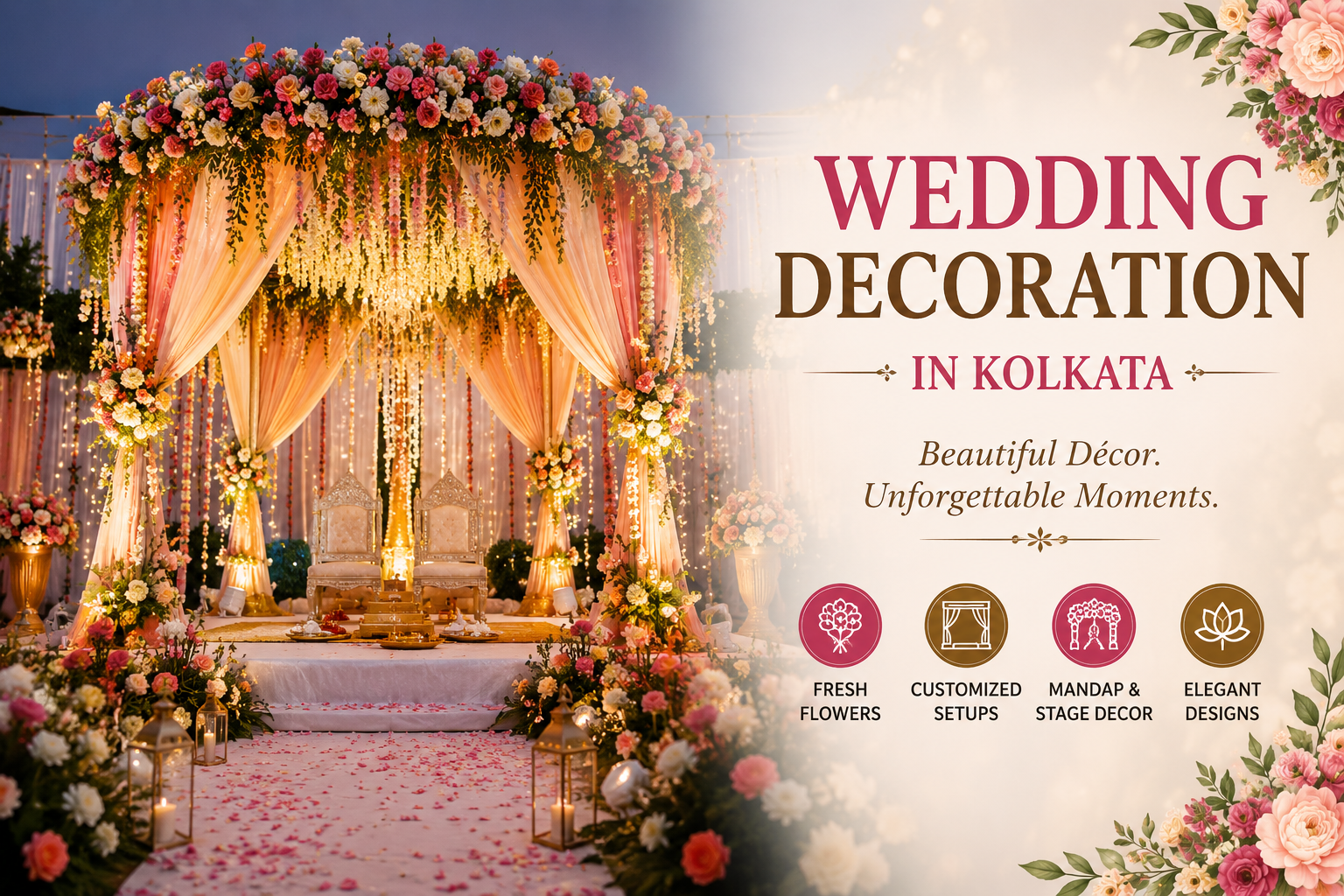 Wedding Decoration in Kolkata – Transform Your Big Day with HAMD Flower Decoration